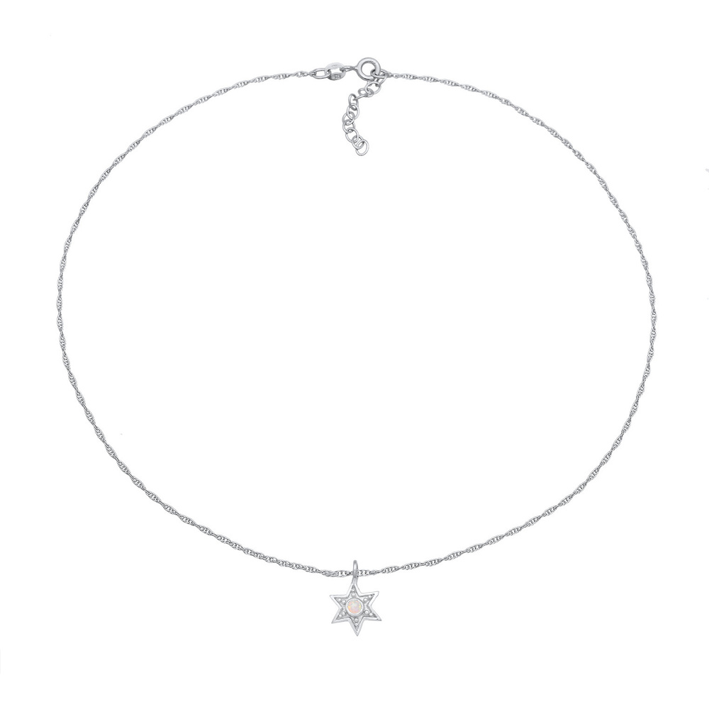 Elli Elli Collier Femmes choker pendentif étoile Astro avec opale en argent sterling 9 collier