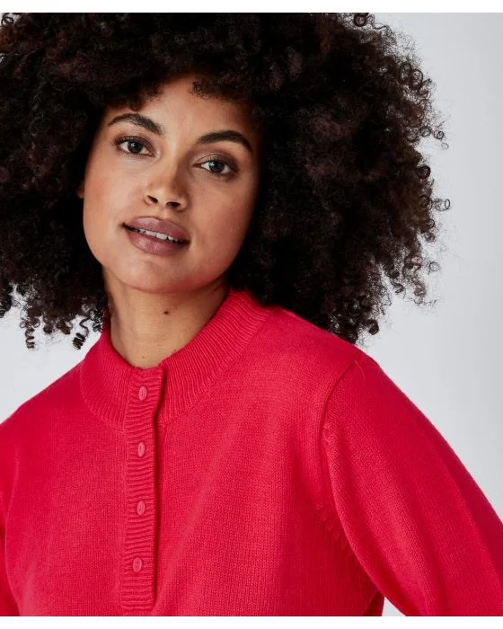 Pull col montant boutonné