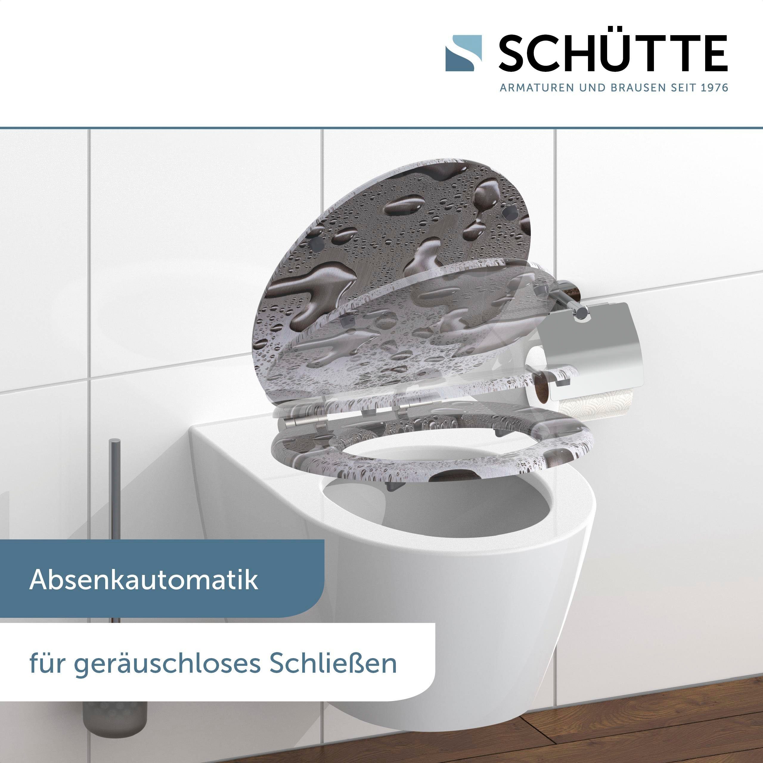 Schütte WC-Sitz Grey Steel, mit Absenkautomatik und Holzkern, MDF