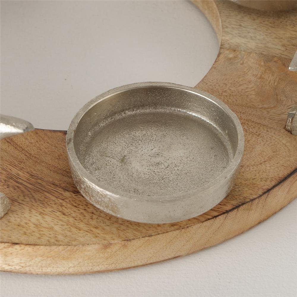 BOLTZE Adventskranz Jannow Rund Holz Stern 30 cm, Kerzenleuchter Kerzenhalter