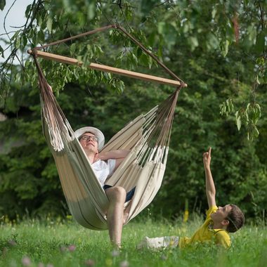 La Siesta Hängestuhl Hängestuhl Hängesessel Lounger HABANA Nougat Bio Baumwolle La Siesta, Hochwertige Qualität