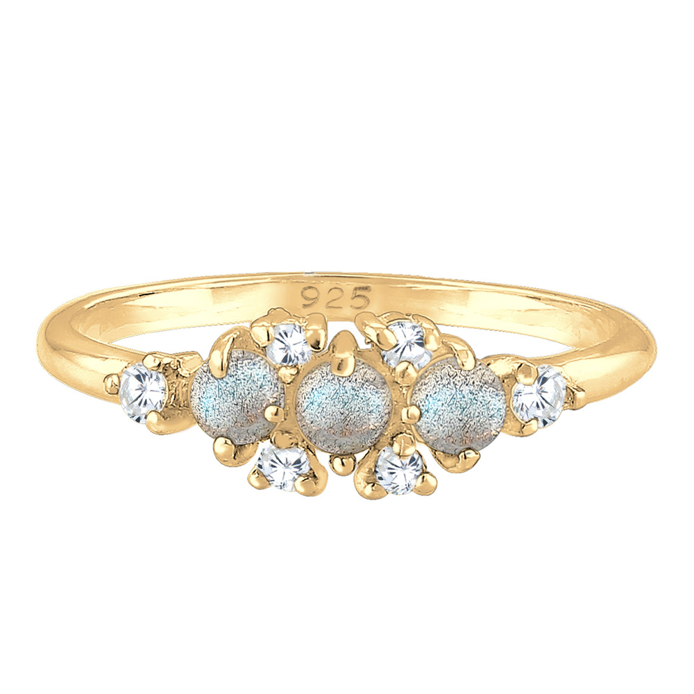 Elli Elli Bague Bandring Labradorit Edelstein Zirkonia 925 Silber Bague