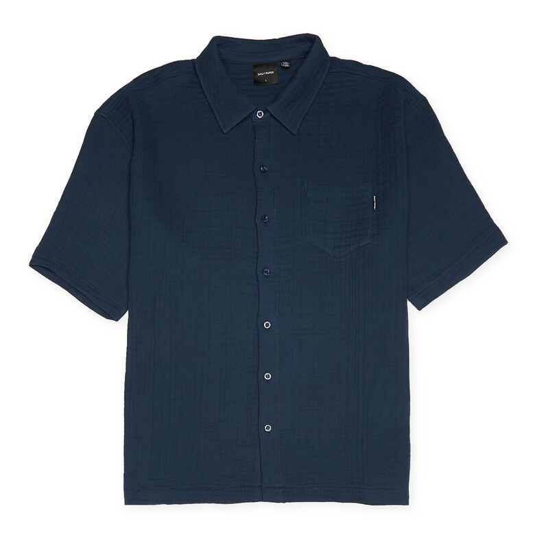Daily Paper Enzi Seersucker Shortsleeve Shirt pageant blue