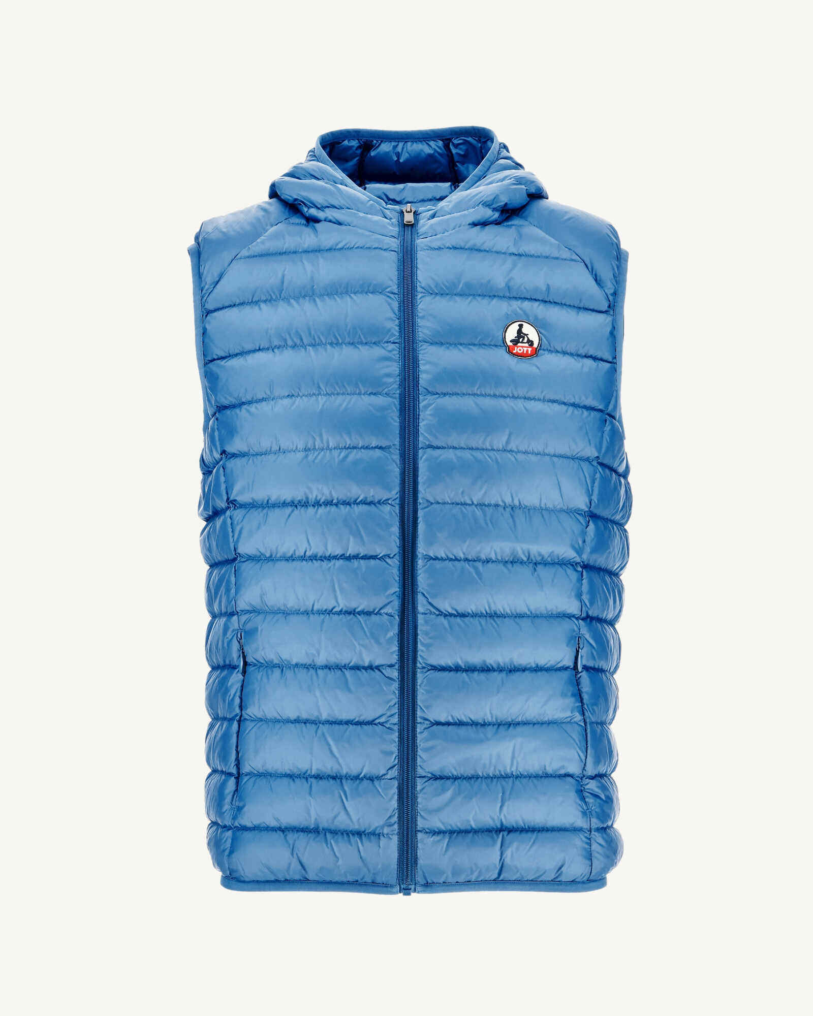 Doudoune sans manches à capuche Bleu denim Pat