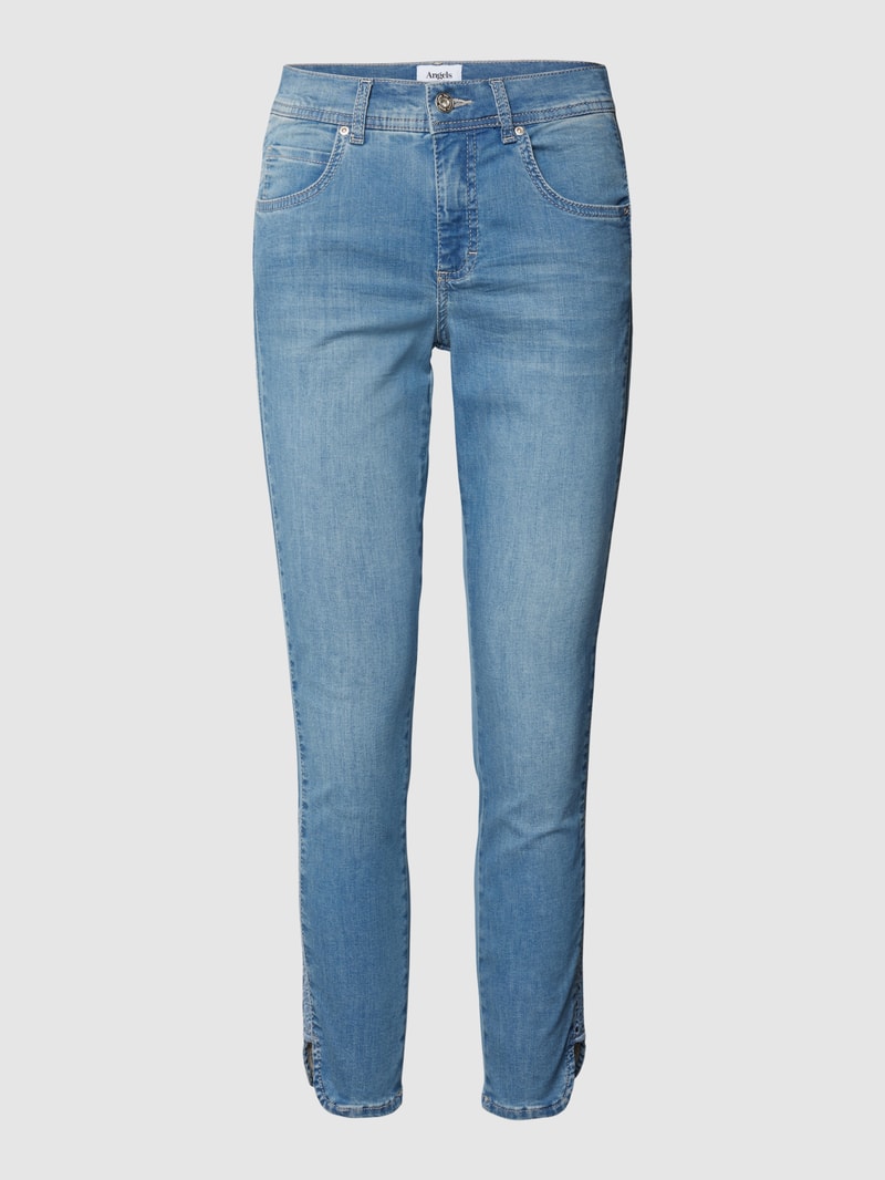 Jeans mit Label-Patch Modell 'ORNELLA' in blau