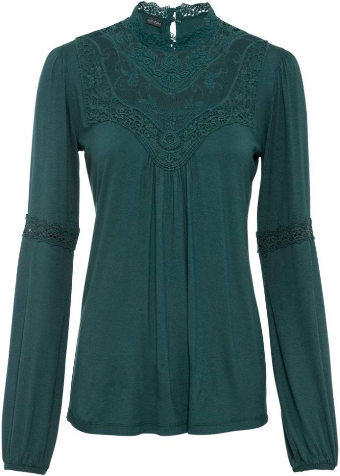 Langarmshirt mit Spitze