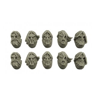 Space Knights Heads with Long Hair