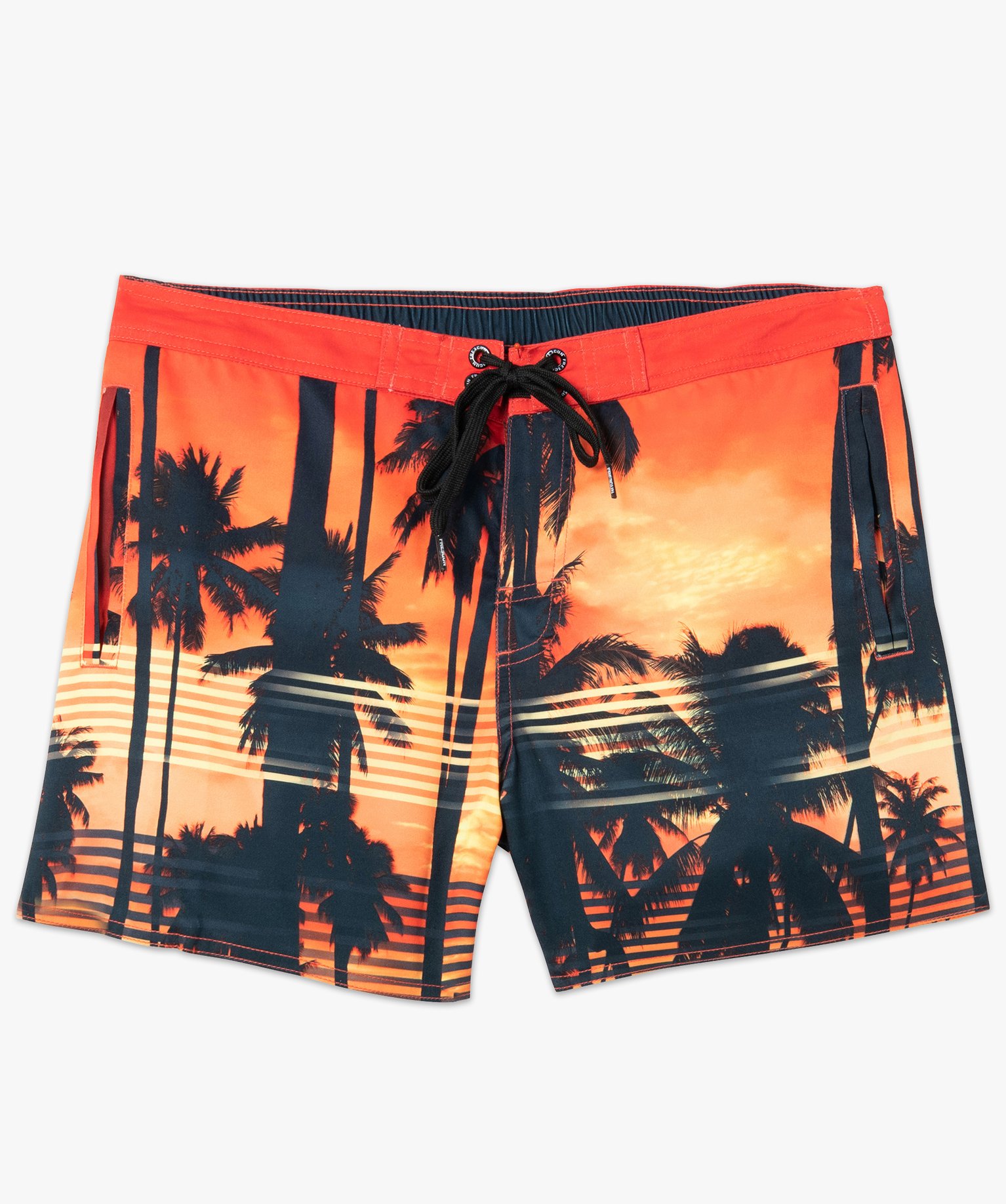 Short de bain homme à motifs palmiers - Freegun jaune | GEMO