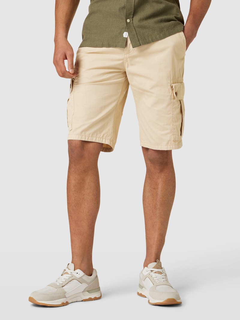 Bermudas aus Baumwolle mit Eingrifftaschen in beige