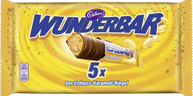 Cadbury Wunderbar Erdnuss-Karamell Riegel