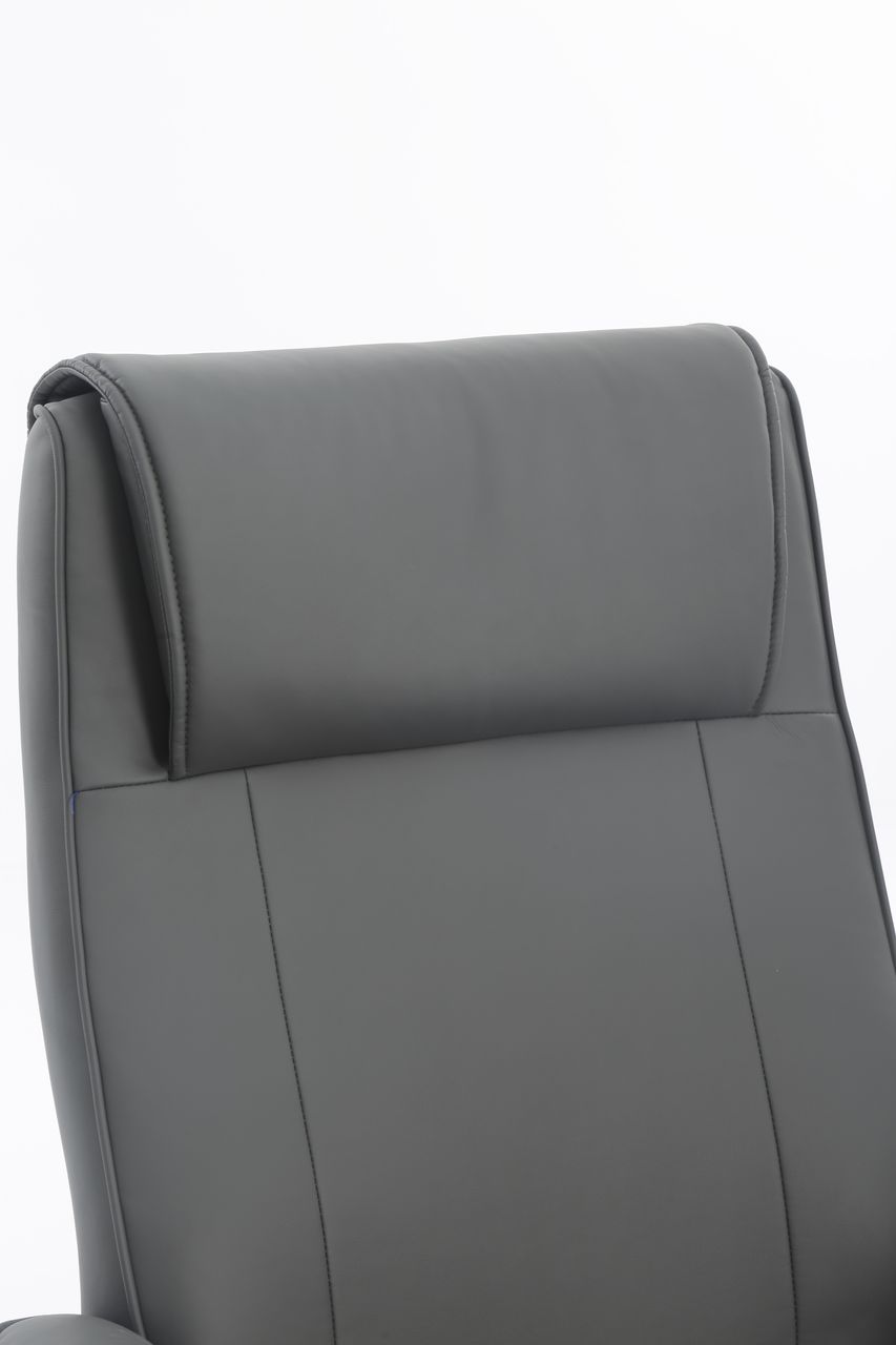 Happy Home Happy Home verstellbare Relaxsessel mit Hocker grau & Holzbeine