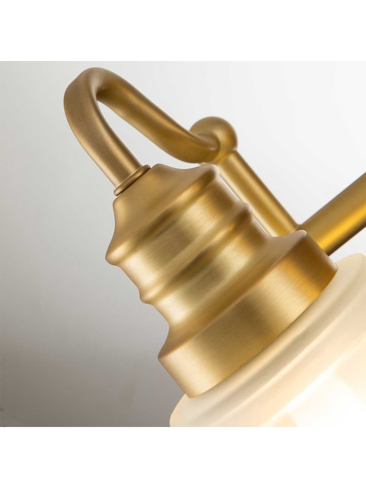 Licht-Erlebnisse Wandlampe EEK B in Messing gebürstet Weiß günstig kaufen onesize