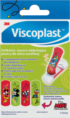 Curativos infantis Viscoplast Mickey e Amigos, 7,2 x 2,5 cm