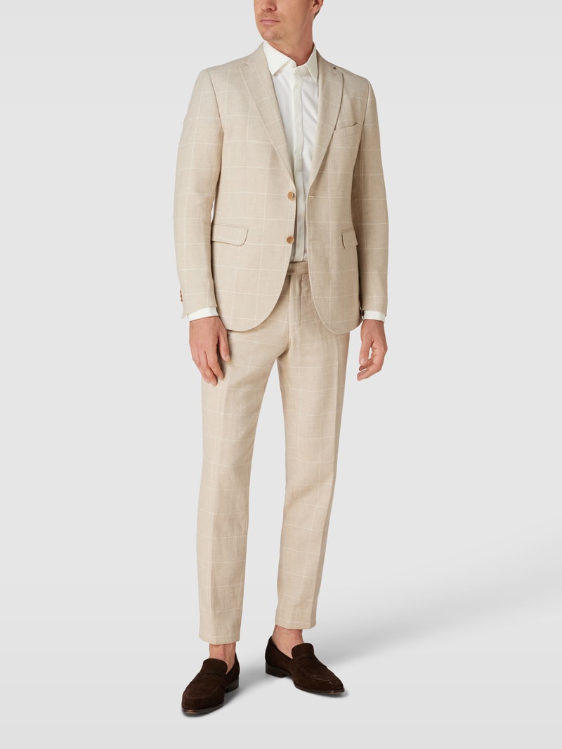 Slim Fit 2-Knopf-Sakko mit Kissing Buttons in sand