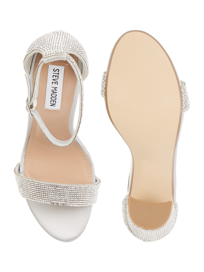 Sandalette mit Ziersteinen Modell 'Carrson' in silber