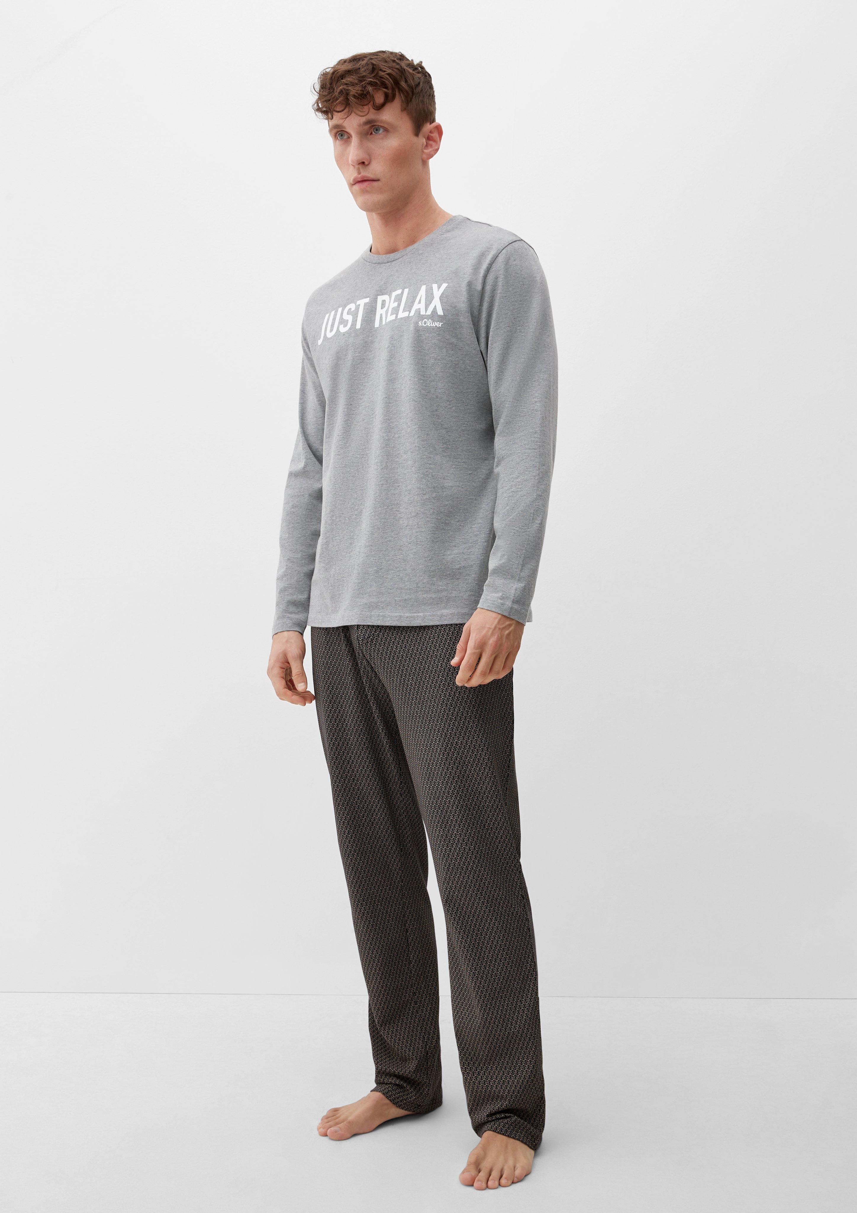 Pyjama-Shirt mit Schriftprint  6008389-95W1