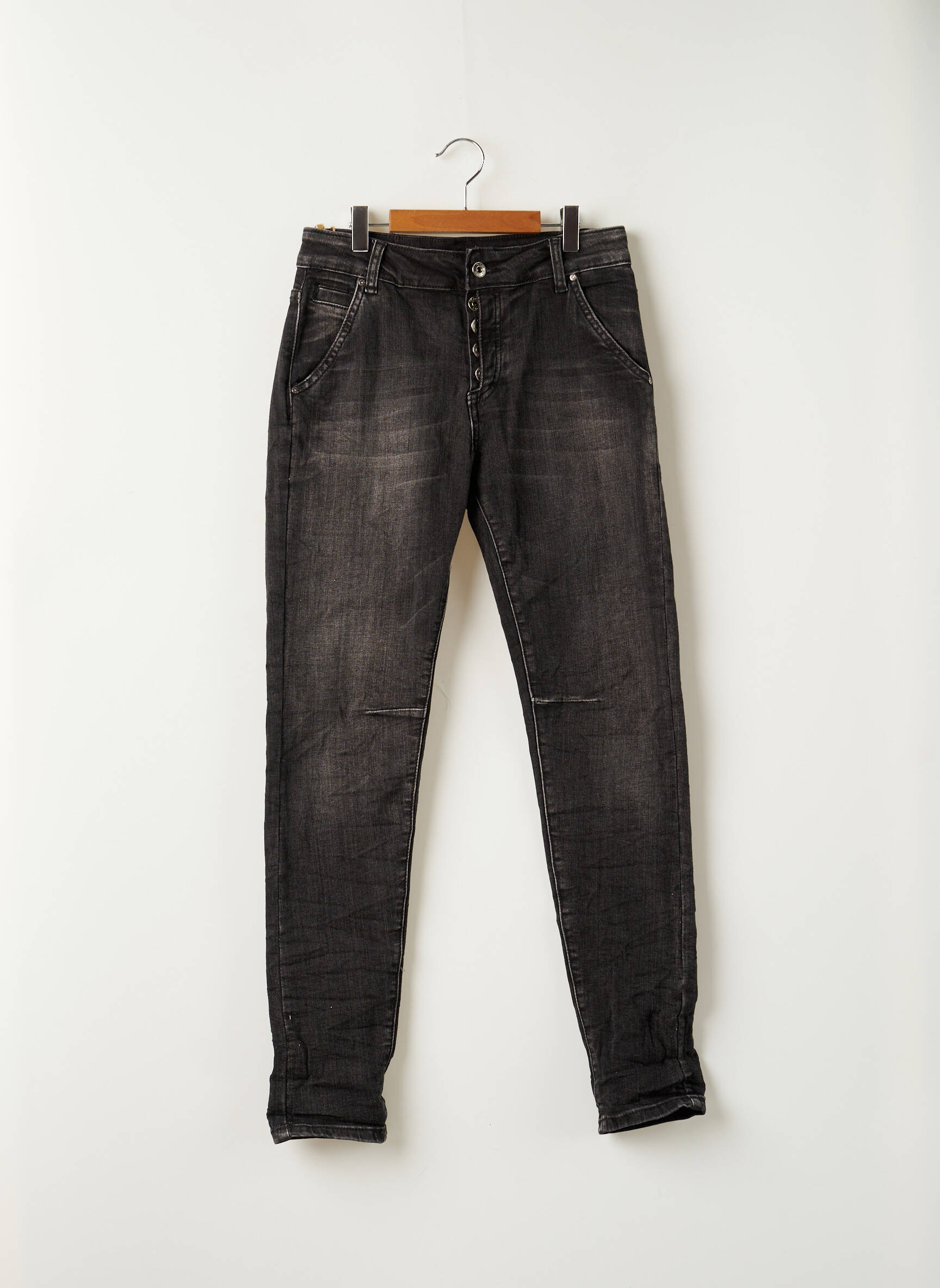 Place Du Jour Jeans Coupe Slim Femme couleur noir