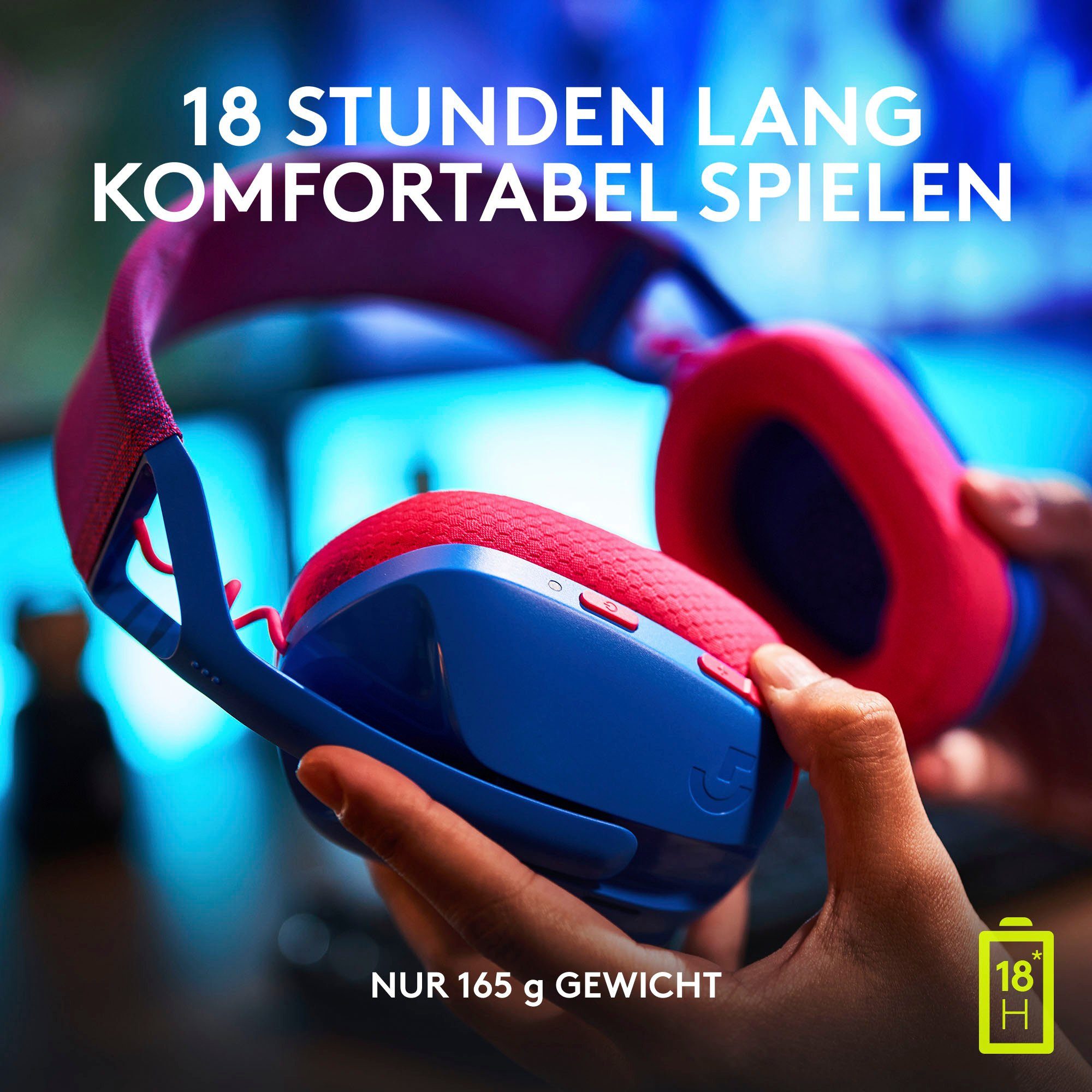 Logitech G G435 LIGHTSPEED Wireless-Headset (Bluetooth,18h Akku, Dolby Atmos, PC, PS4, PS5)
