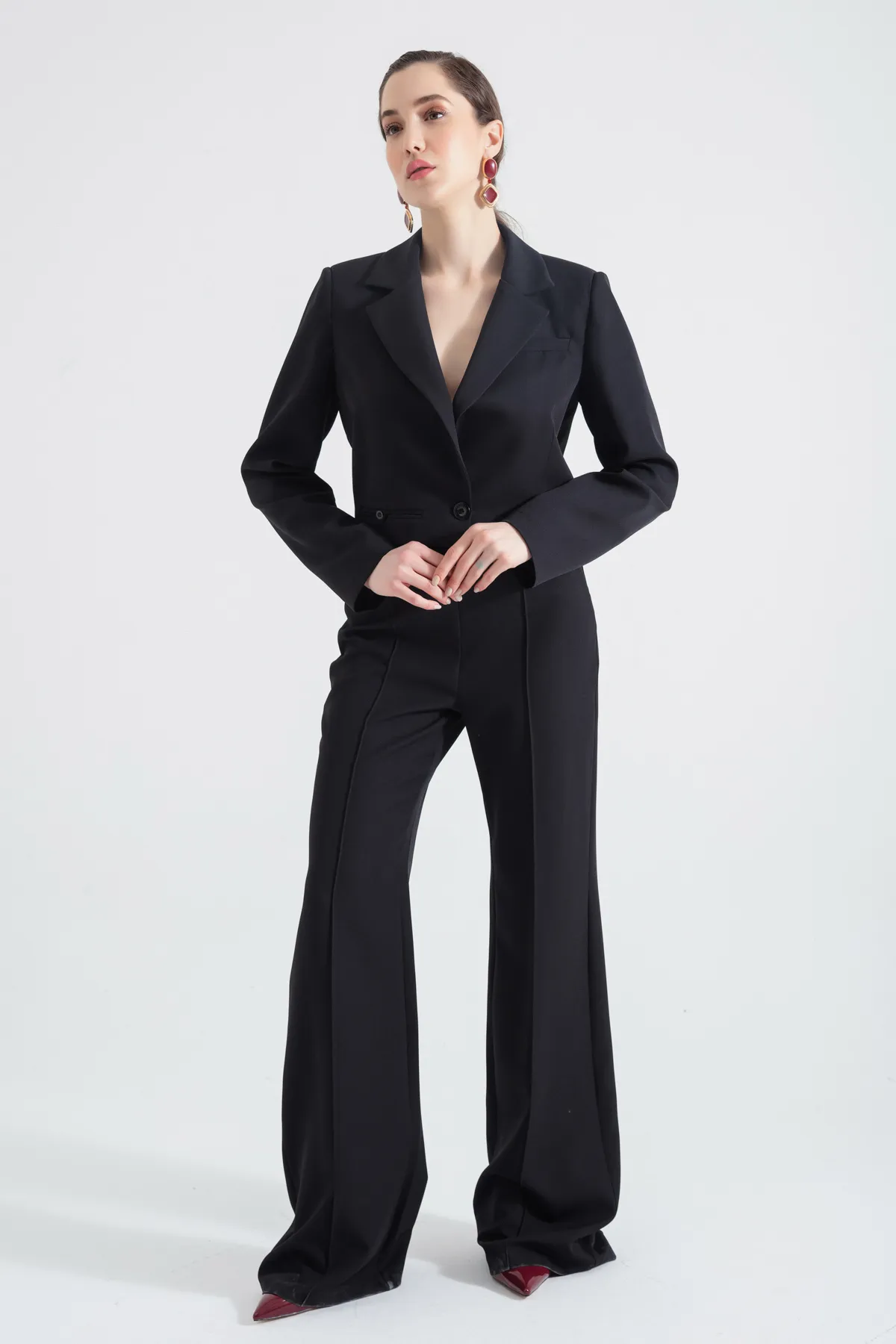 Lafaba  Schwarzes Jacken- und Hosen-Set für Damen