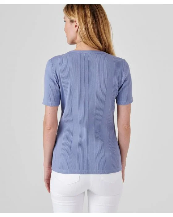 Tee-shirt pur coton côtes placées
