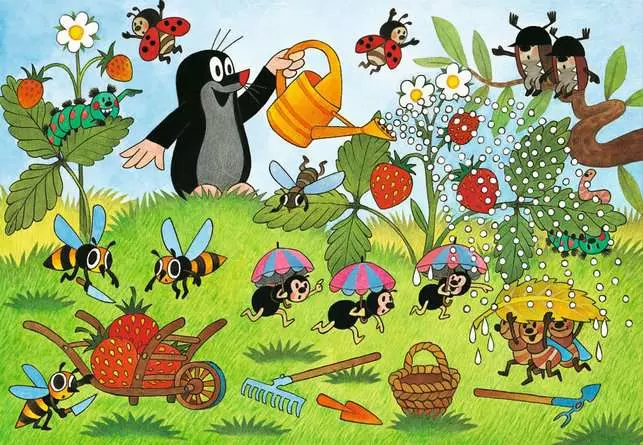 Kinderpuzzle ab 4 Jahren - Der Maulwurf im Garten - 24 Teile