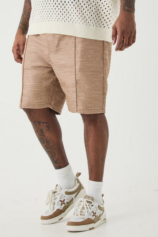 Plus strukturierte Shorts mit Naht