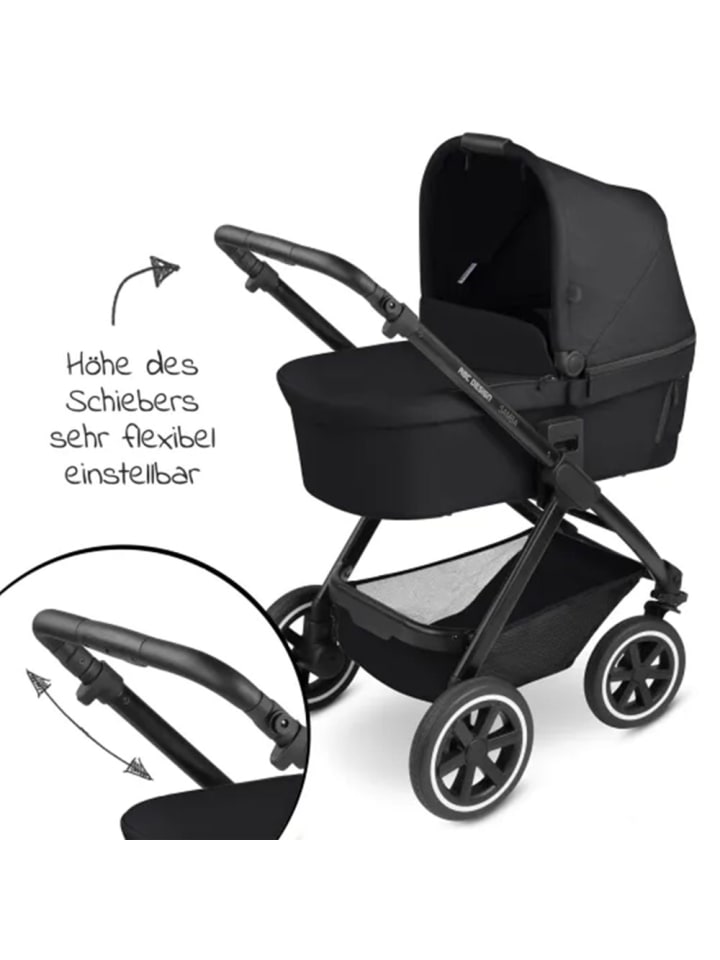 ABC-Design 3in1 Kinderwagen-Set Samba - inkl. Babywanne, Autositz in schwarz günstig kaufen onesize