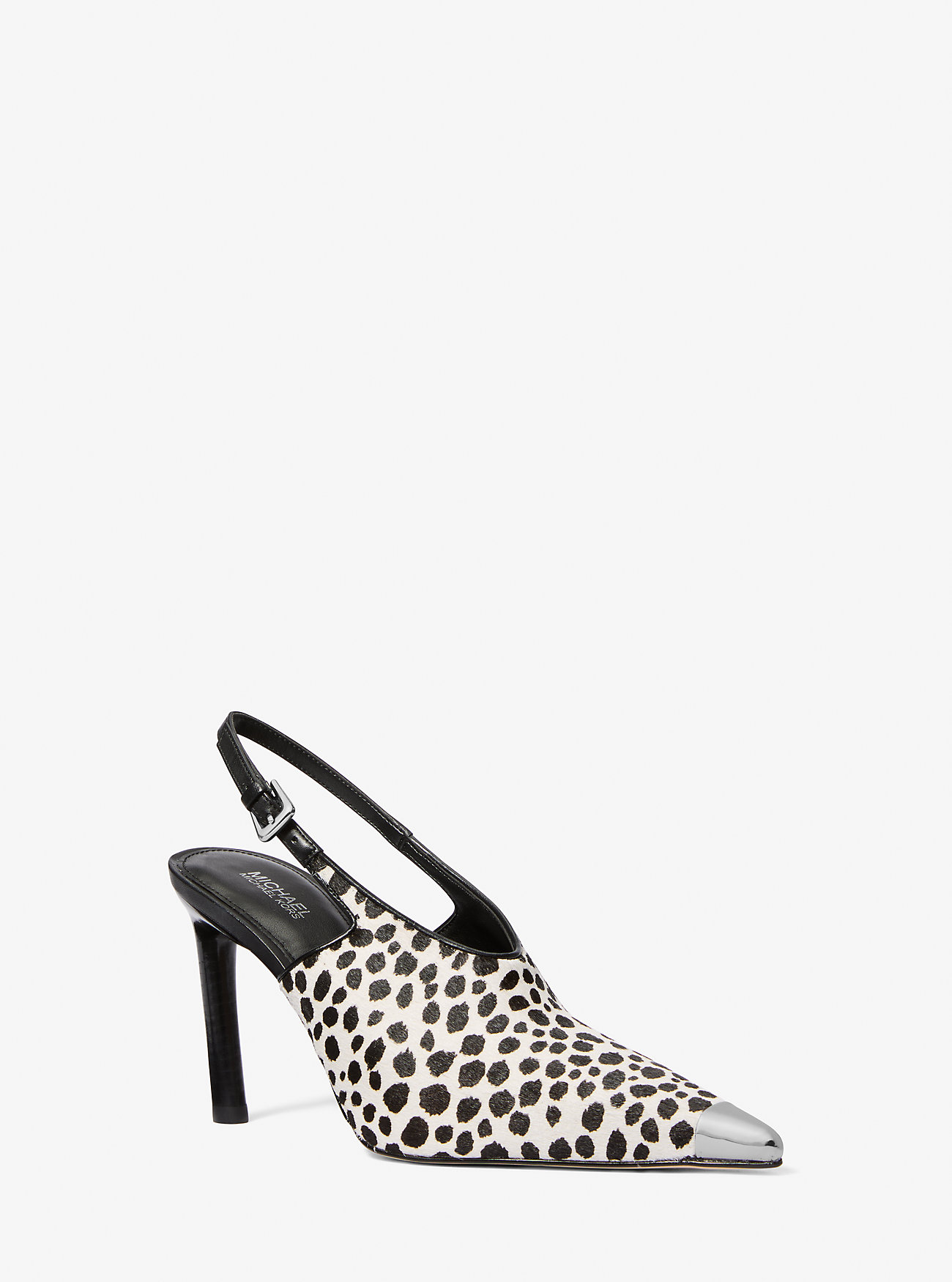 Kasia Slingback Pumps med gepardmønster og kalvehår – SVART KOMBO
