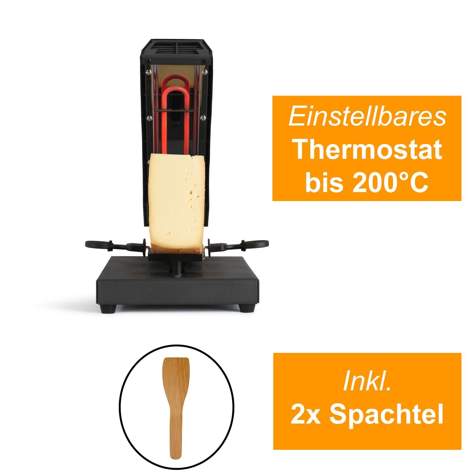 LIVOO Raclette LIVOO Schweizer-Raclette-Gerät Schmelzgerät Raclette-Käse 400 W DOC231, 400,00 W, Ein-/ Ausschalter, schwenkbarer Sockel, Anti-Rutsch-Füße