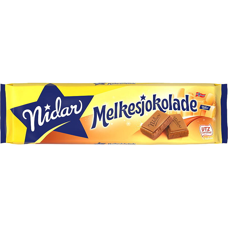 Nidar Melkesjokolade storplate 180 g Nidar