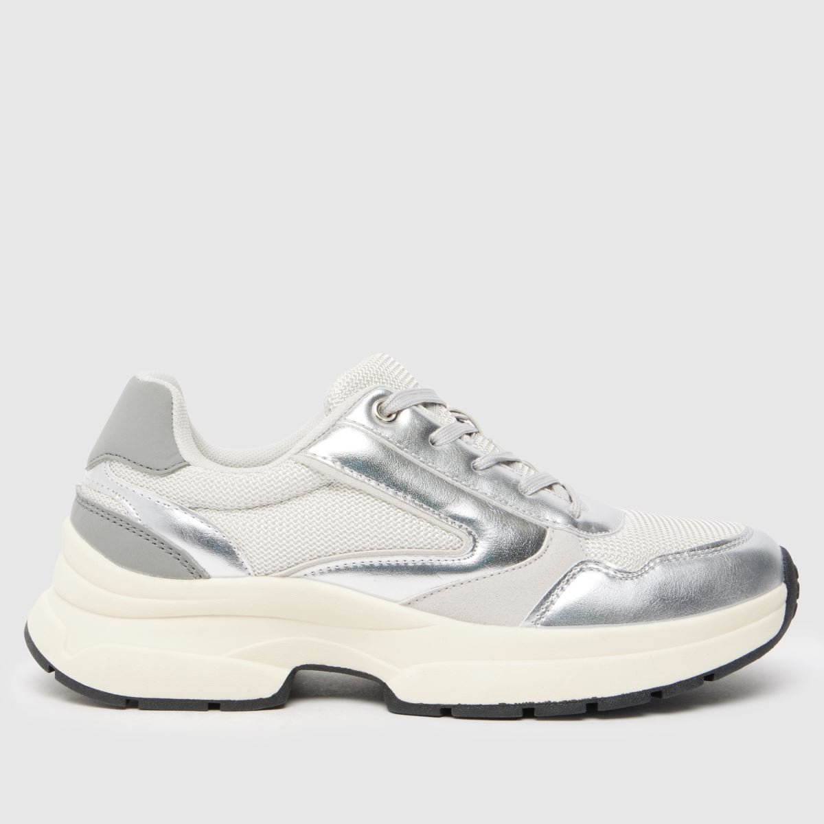 Schuh Maura vastag tornacipő ezüst színben