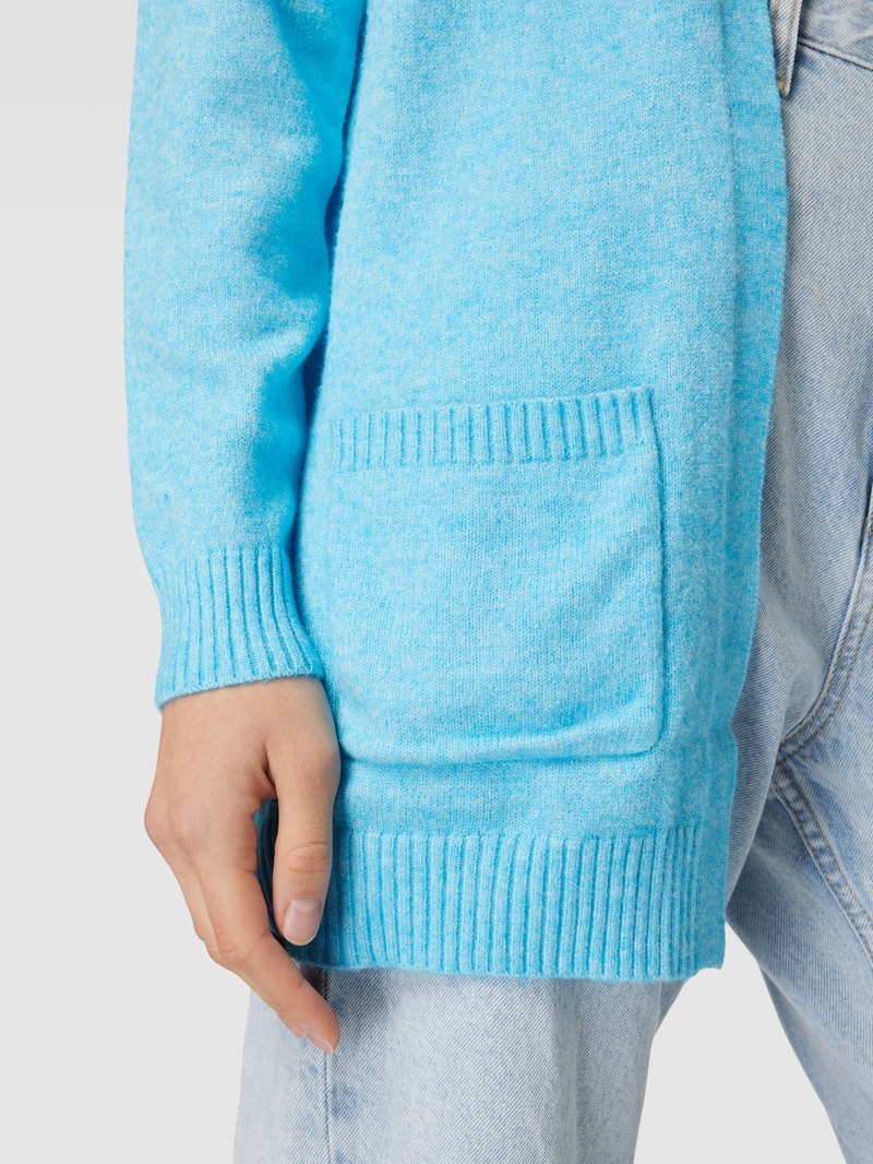 Cardigan mit aufgesetzten Taschen Modell 'LESLY' in aqua melange