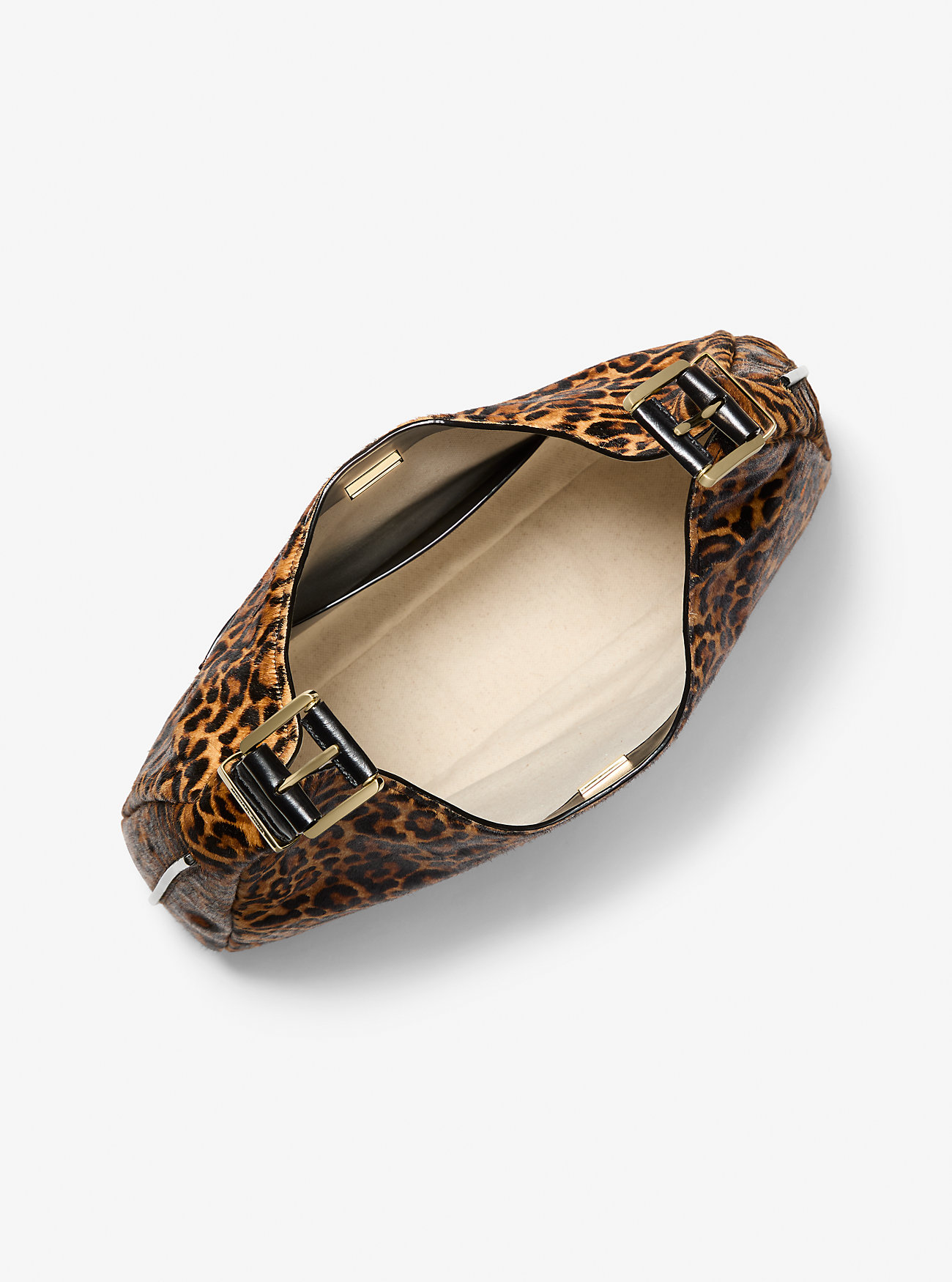 Nolita Stor Leopardprint Kalvehår Skulderveske - MARIGOLD