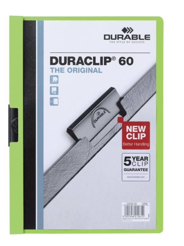 DURABLE Duraclip Klemmmappe 60 Blatt DIN A4 Grün