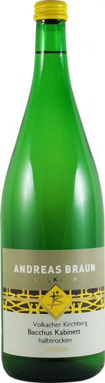 2022 Volkacher Kirchberg Bacchus Kabinett halbtrocken 1,0 L - Weingut Andreas Braun