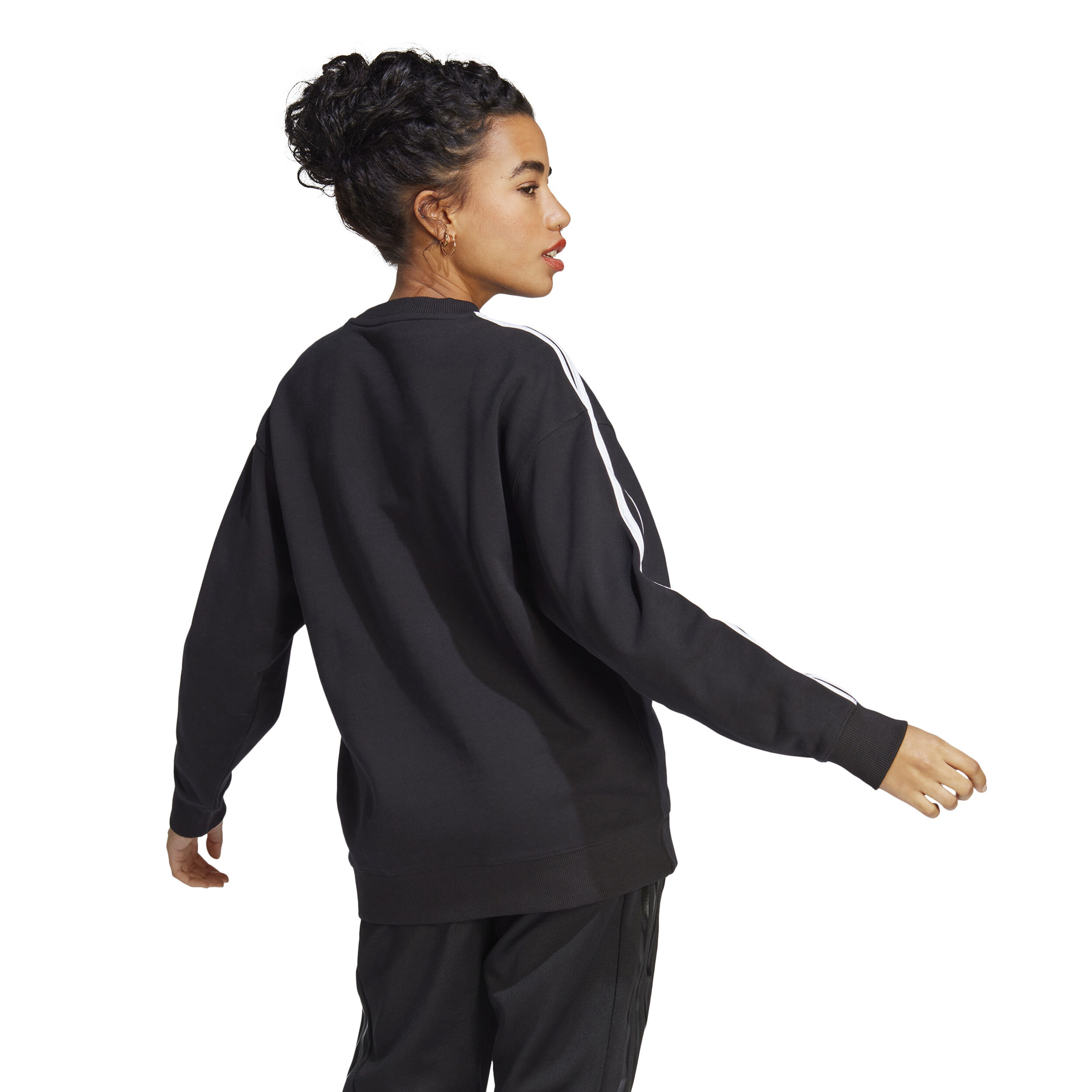 3 Stripes Sweatshirt Damen - Schwarz, Weiß