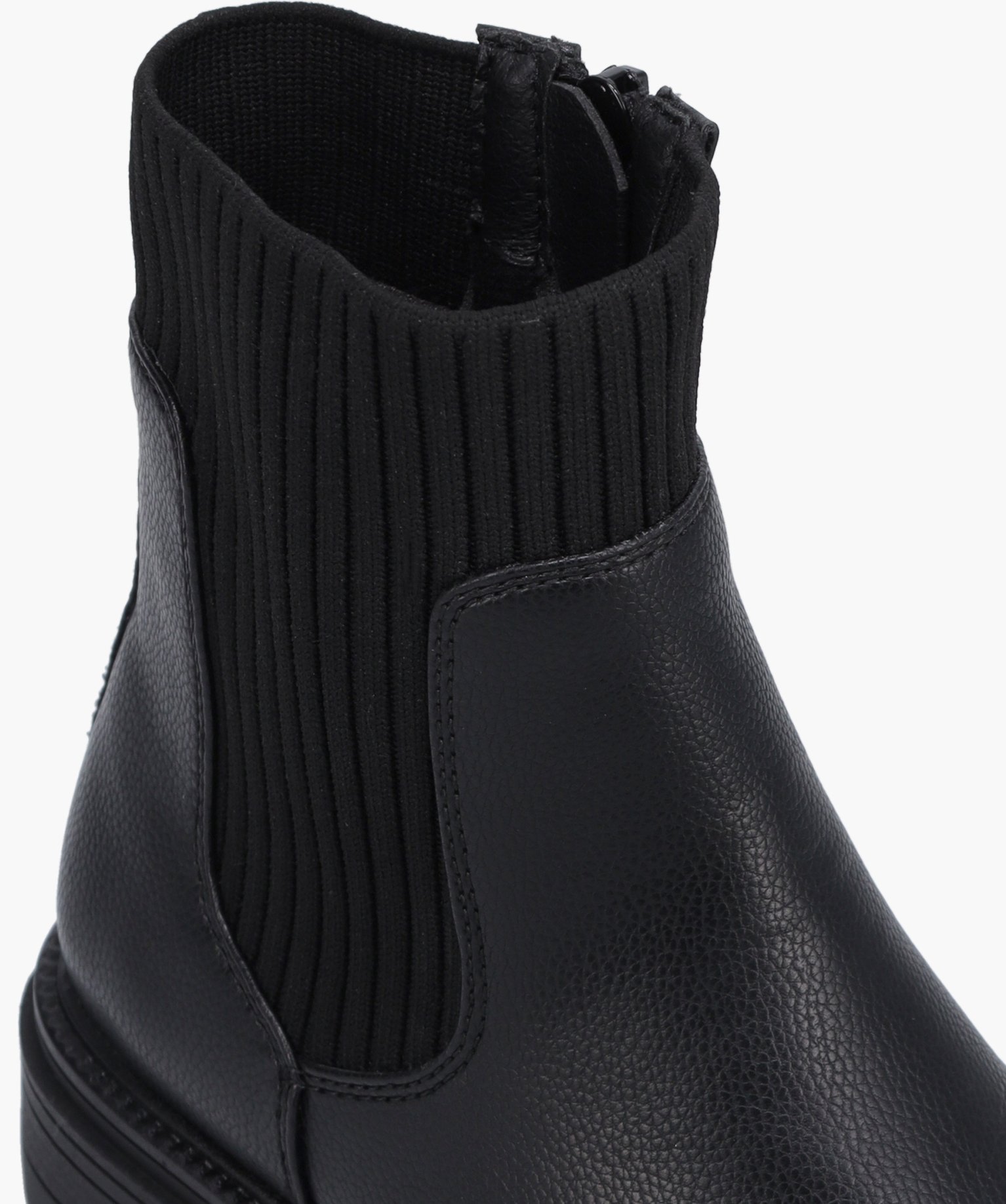 Boots fille unies à col chaussette et semelle crantée noir | GEMO