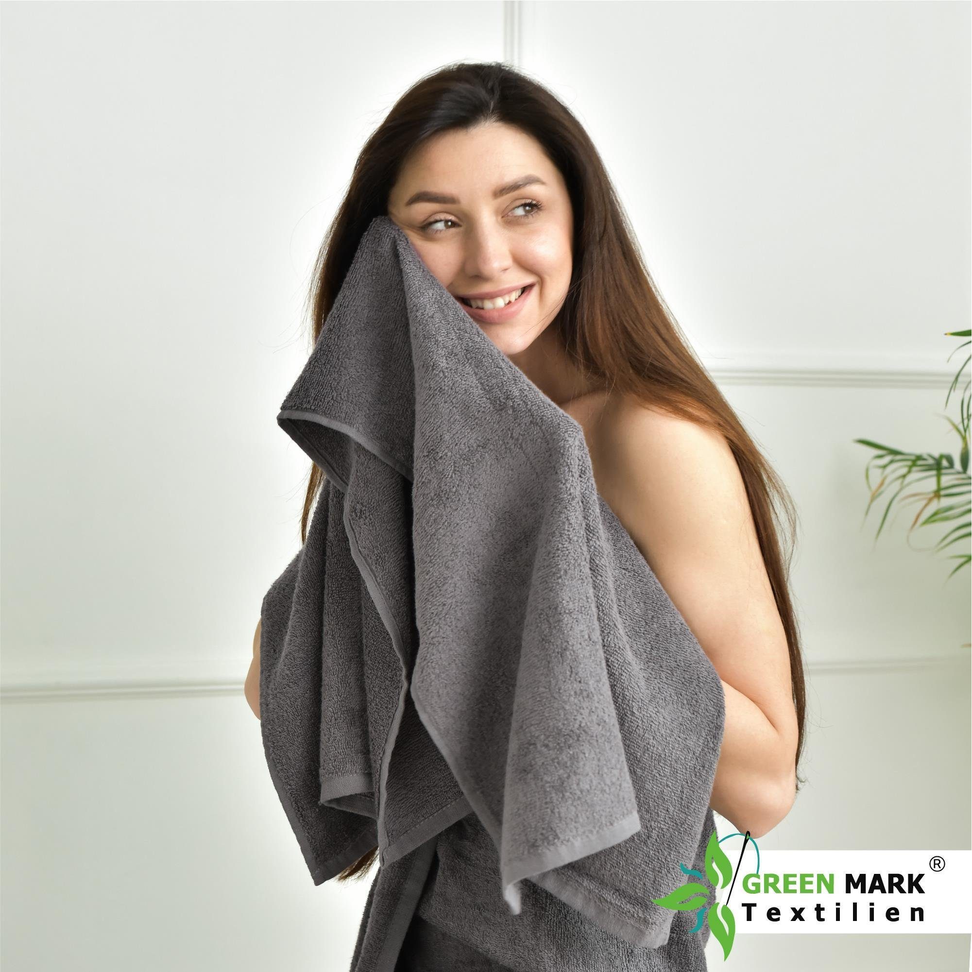 NatureMark Handtücher Handtuch 400gsm 50 X 100 CM (8er-Set), 100% Baumwolle (8-St), 8X Handtücher, 100% Baumwolle, Anthrazit grau, 50 x 100cm