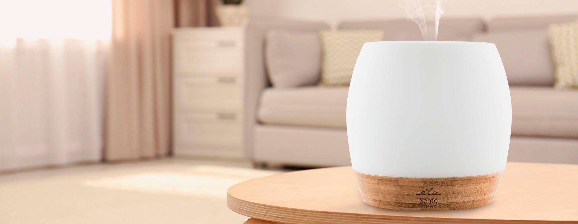eta Diffuser SENTO ETA263490000 Aroma Diffuser, 0,1 l Wassertank, Ultraschall, Betriebszeit 8h, bis 20 m², Wassertank 100 ml