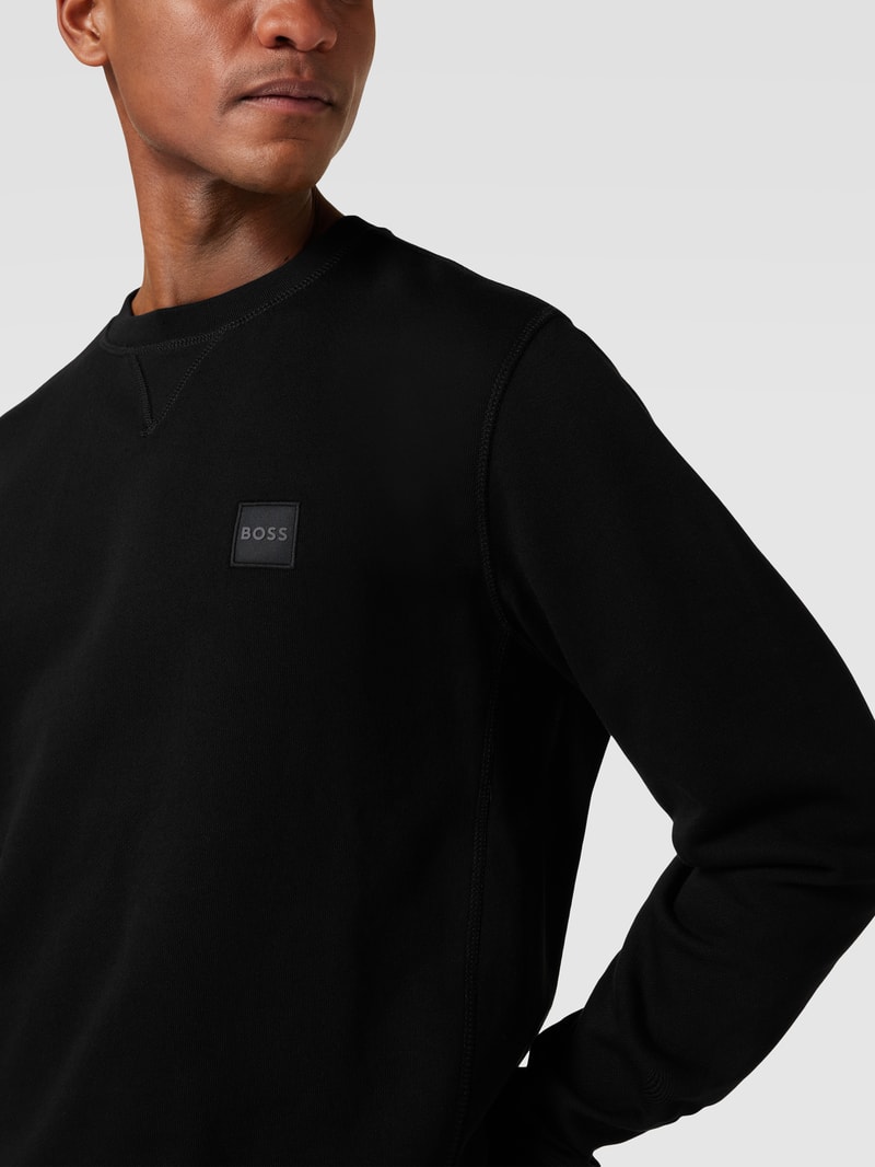 Sweatshirt mit Logo-Patch Modell 'WESTART' in schwarz