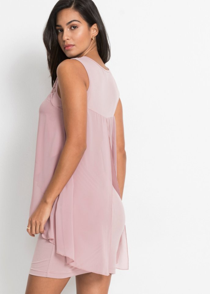 Jerseykleid mit Chiffon