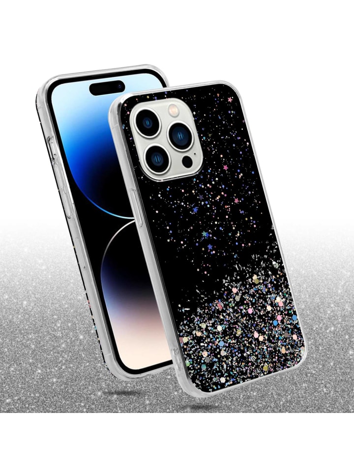cadorabo Hülle für Apple iPhone 14 PRO MAX Glitter in Schwarz mit Glitter günstig kaufen onesize