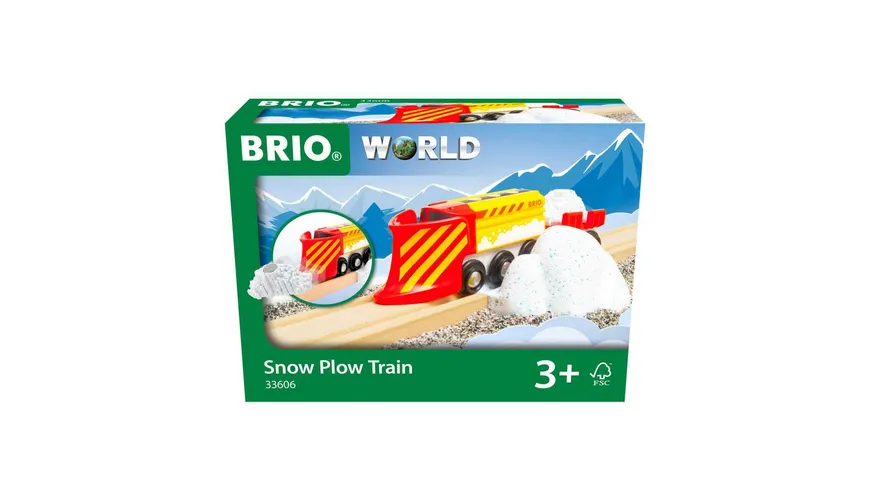 BRIO Bahn - 33606 Schneeräumzug - Winterliche Ergänzung für die BRIO Holzeisenbahn