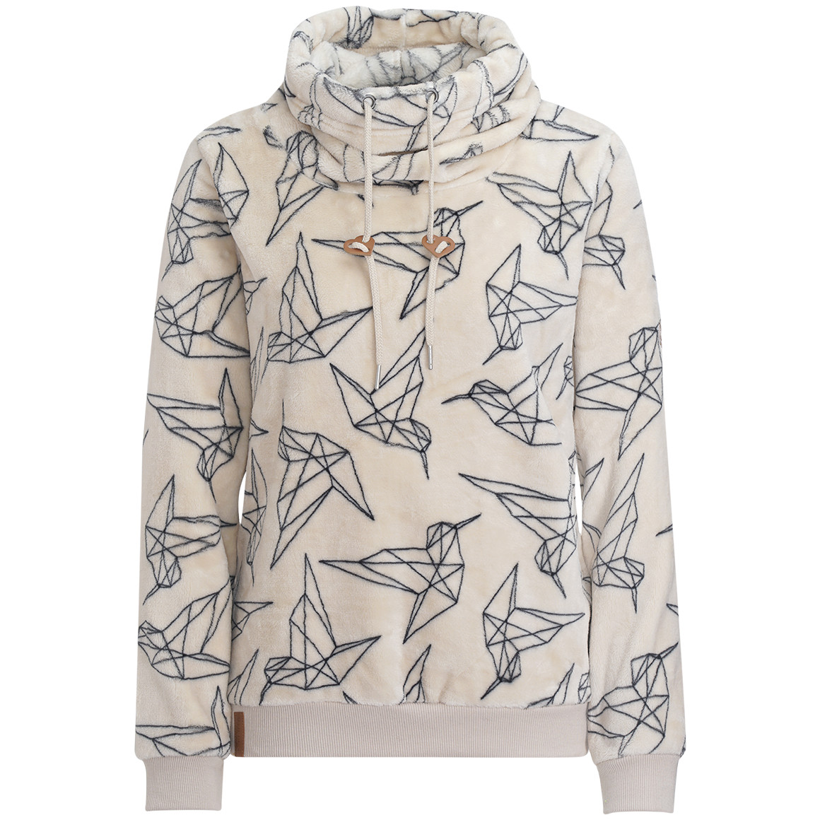 Damen Plüsch-Sweatshirt mit Schalkragen