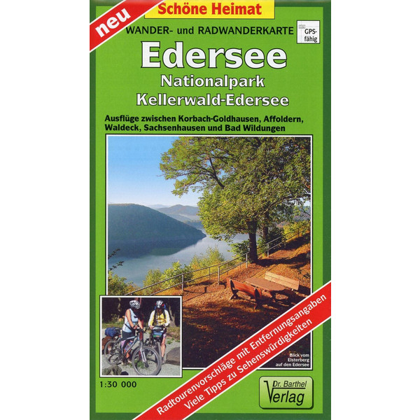 Wander- und Radwanderkarte Edersee, Nationalpark Kellerwald-Edersee und Umgebung - Wanderkarte