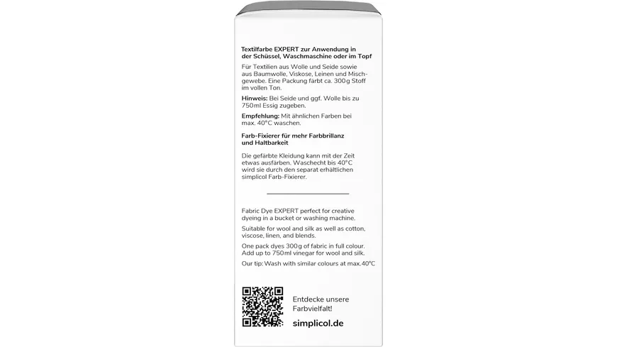 simplicol Textilfarbe expert Mitternacht-Schwarz 150 g