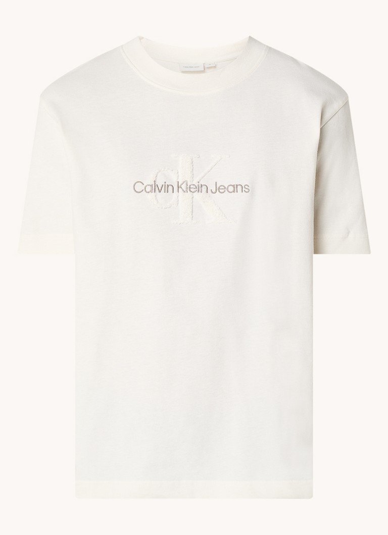 Camiseta Calvin Klein de chenille com bordado do logotipo