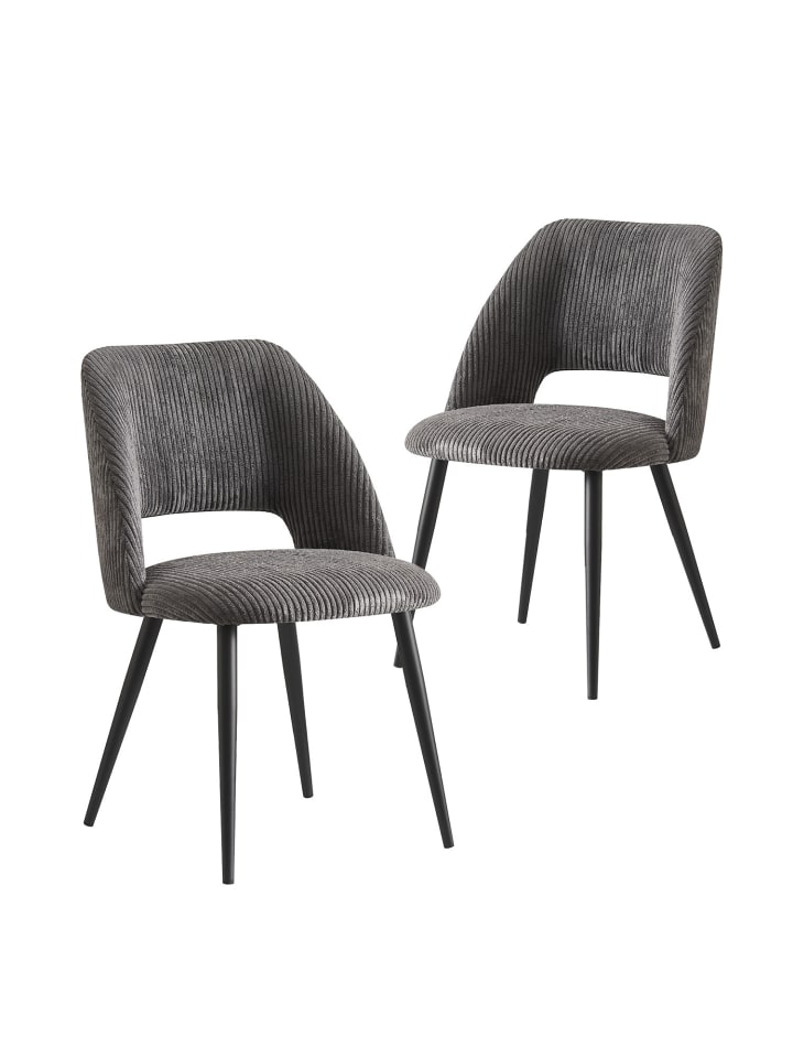 B&D Home 2er-Set: Esszimmerstuhl VICKY in Anthrazit - (B)53 x (H)81 x (T)58 cm günstig kaufen onesize