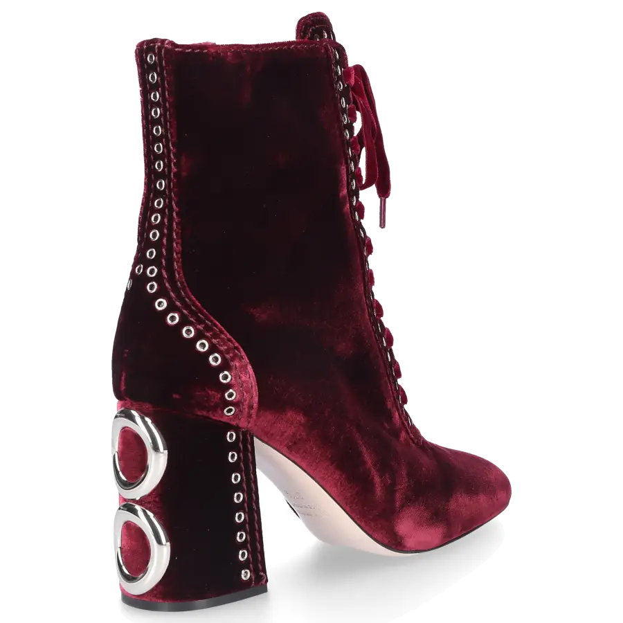 Miu Miu - Stiefeletten Samt - rot