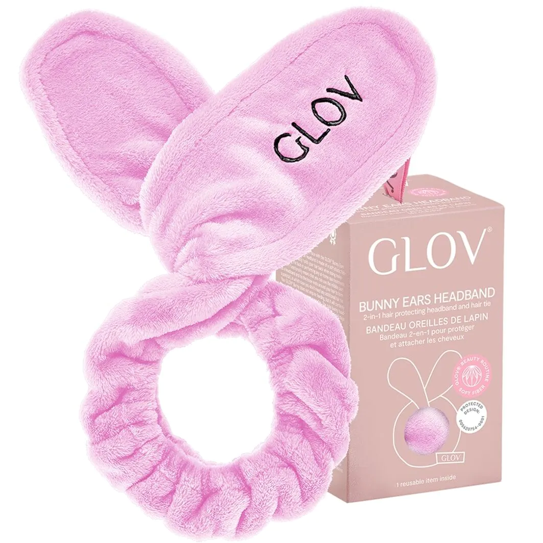 Glov rožinis zuikio ausų galvos lankelis